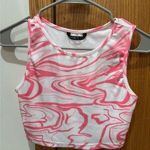 SHEIN Pink Swirl Women's Crop Top